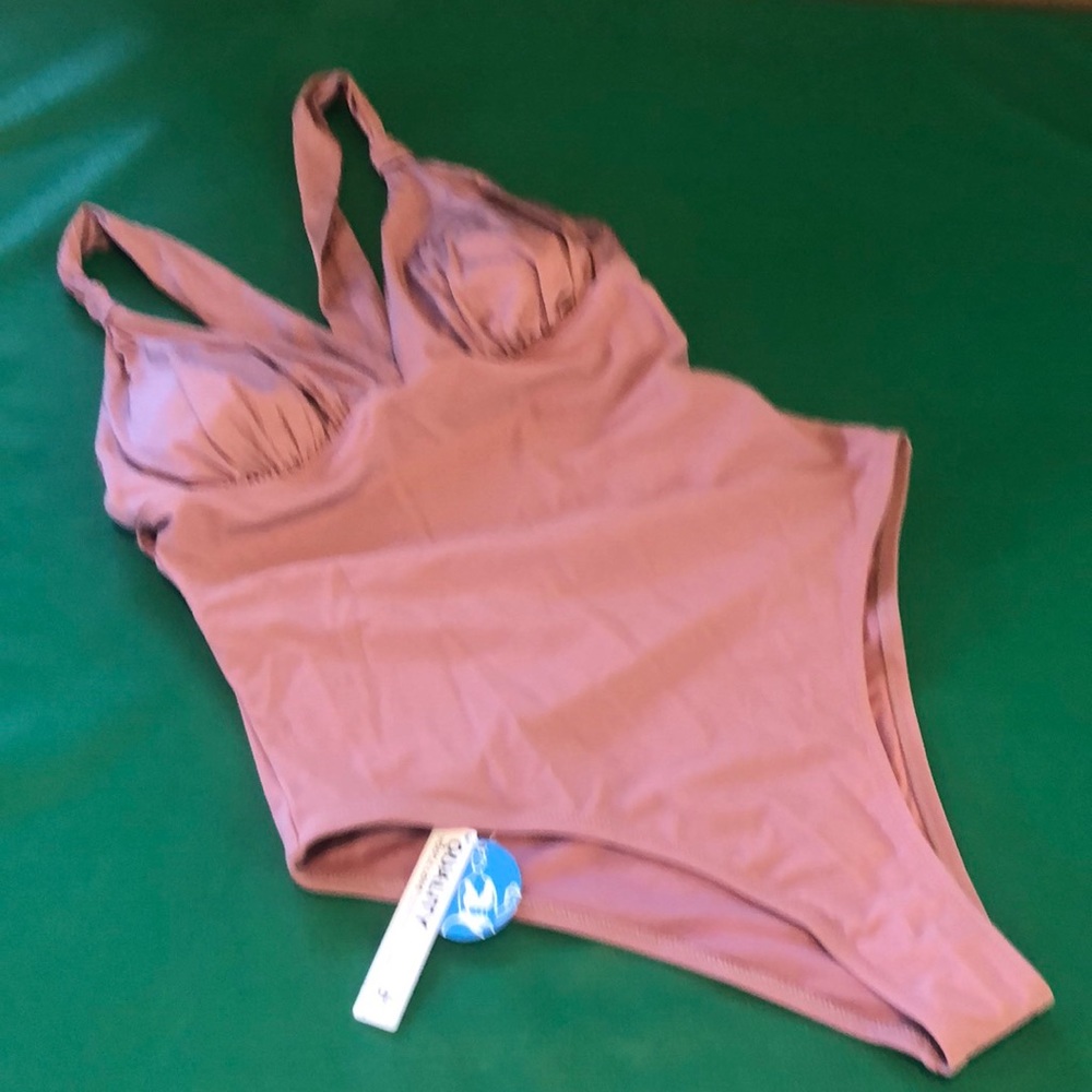 XL pink mauve Cupshe one piece swim nwt